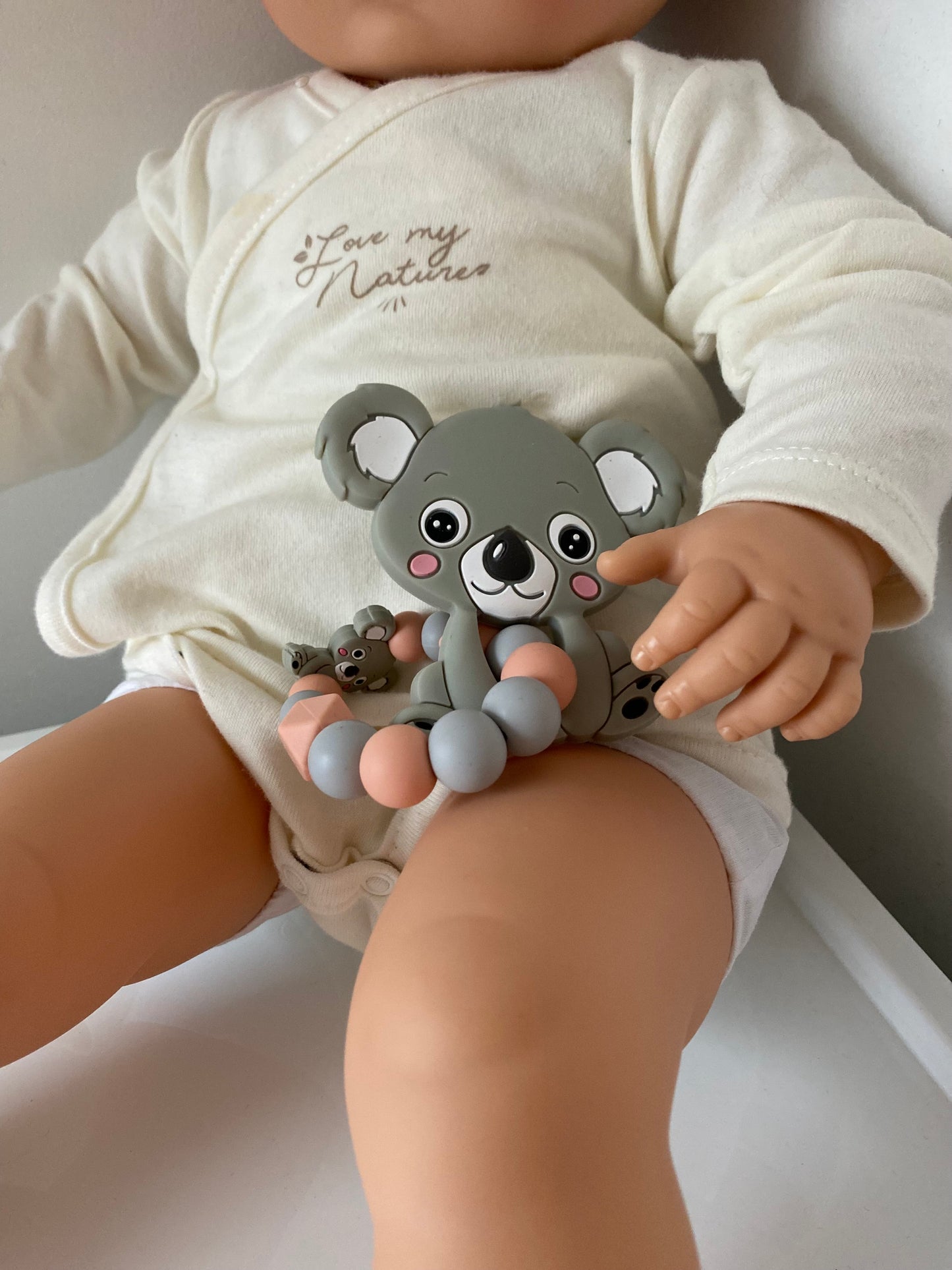 Anneau de dentition simple gris koala paisible